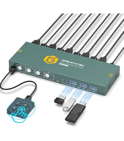 Amazon.com: ATEN 8-Port USB/PS2 Combo KVM Switch CS1308 (Black